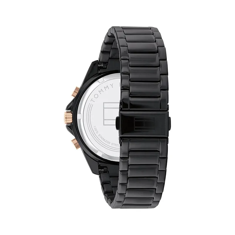 Tommy Hilfiger Asher Black Dial Black Men's Watch- 1791858